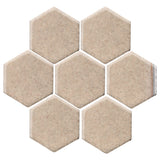 Clay Arabesque 6" Hexagon Glazed Ceramic Tile - Bone