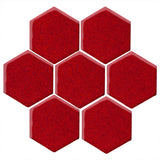 Clay Arabesque 6" Hexagon Glazed Ceramic Tile - Cherry Red