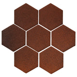 Clay Arabesque 6" Hexagon Glazed Ceramic Tile - Leather