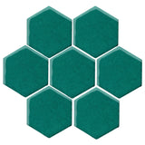Clay Arabesque 6" Hexagon Glazed Ceramic Tile - Mallard green