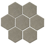 Clay Arabesque 6" Hexagon Glazed Ceramic Tile - Pewter Matte