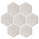 Clay Arabesque 6" Hexagon Glazed Ceramic Tile - Rustic White
