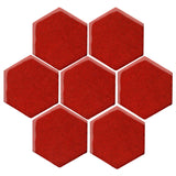 Clay Arabesque 6" Hexagon Glazed Ceramic Tile - Sangria