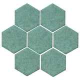 Clay Arabesque 6" Hexagon Glazed Ceramic Tile - Sea Foam Green Matte