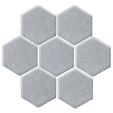 Clay Arabesque 6" Hexagon Glazed Ceramic Tile - Silver Shadow