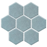 Clay Arabesque 6" Hexagon Glazed Ceramic Tile - Sky Blue