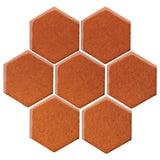 Clay Arabesque 6" Hexagon Glazed Ceramic Tile - Spanish Brown