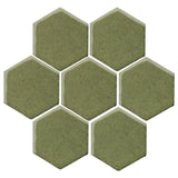 Clay Arabesque 6" Hexagon Glazed Ceramic Tile - Spanish Moss