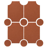 Clay Arabesque Alcazaba 7"x9" Tile Set Chocolate Matte