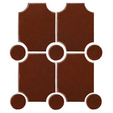 Clay Arabesque Alcazaba 7"x9" Tile Set Cinnamon
