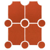 Clay Arabesque Alcazaba 7"x9" Tile Set Hazard Orange