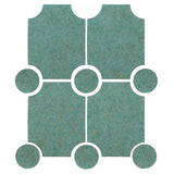Clay Arabesque Alcazaba 7"x9" Tile Set Sea foam Green Matte