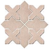 Clay Arabesque Alcazar Glazed Ceramic Tile - Alabaster