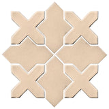 Clay Arabesque Alcazar Glazed Ceramic Tile - Almond