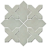 Clay Arabesque Alcazar Glazed Ceramic Tile - Arctic Ice Matte