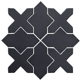 Clay Arabesque Alcazar Glazed Ceramic Tile - Black Diamond