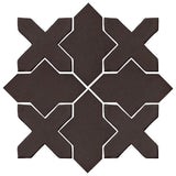 Clay Arabesque Alcazar Glazed Ceramic Tile - Charcoal Matte