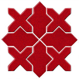 Clay Arabesque Alcazar Glazed Ceramic Tile - Cherry Red