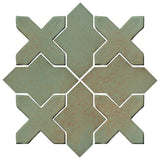 Clay Arabesque Alcazar Glazed Ceramic Tile - Chrome