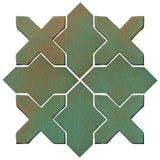 Clay Arabesque Alcazar Glazed Ceramic Tile - Copper