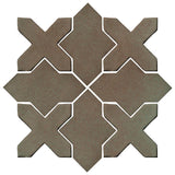Clay Arabesque Alcazar Glazed Ceramic Tile - Elder Green 