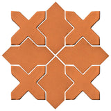 Clay Arabesque Alcazar Glazed Ceramic Tile - Fawn Brown Matte