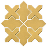 Clay Arabesque Alcazar Glazed Ceramic Tile - Gold Rush
