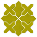 Clay Arabesque Alcazar Glazed Ceramic Tile - Lime Green