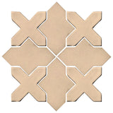 Clay Arabesque Alcazar Glazed Ceramic Tile - Matte Linen