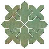 Clay Arabesque Alcazar Glazed Ceramic Tile - Patina Matte