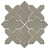 Clay Arabesque Alcazar Glazed Ceramic Tile - Pewter Matte