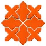 Clay Arabesque Alcazar Glazed Ceramic Tile - Pumpkin