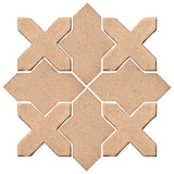 Clay Arabesque Alcazar Glazed Ceramic Tile - Sandstone Matte