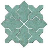Clay Arabesque Alcazar Glazed Ceramic Tile - Sea Foam Green Matte