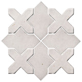 Clay Arabesque Alcazar Glazed Ceramic Tile - Sierra Snow