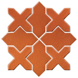 Clay Arabesque Alcazar Glazed Ceramic Tile - Spanish Brown