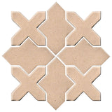 Clay Arabesque Alcazar Glazed Ceramic Tile - Warm Sand