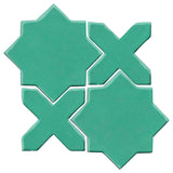 Clay Arabesque Aragon Glazed Ceramic Tile - Aqua Green