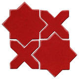 Clay Arabesque Aragon Glazed Ceramic Tile - Fire Engine Red