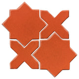 Clay Arabesque Aragon Glazed Ceramic Tile - Hazard Orange