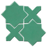 Clay Arabesque Aragon Glazed Ceramic Tile - Juniper Breeze