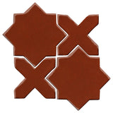 Clay Arabesque Aragon Glazed Ceramic Tile - Mahogany