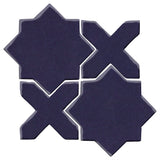 Clay Arabesque Aragon Glazed Ceramic Tile - Midnight Blue