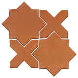 Clay Arabesque Aragon Glazed Ceramic Tile - Red Iron