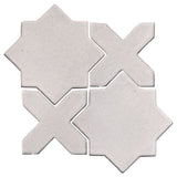 Clay Arabesque Aragon Glazed Ceramic Tile - Rustic White