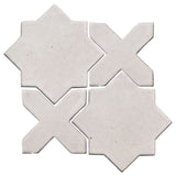 Clay Arabesque Aragon Glazed Ceramic Tile - Sierra Snow