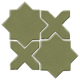 Clay Arabesque Aragon Glazed Ceramic Tile - Spanish Moss