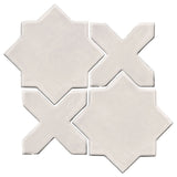 Clay Arabesque Aragon Glazed Ceramic Tile - White
