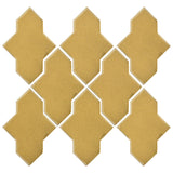 Clay Arabesque Castille Glazed Ceramic Tile - Gold Rush