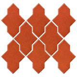 Clay Arabesque Castille Glazed Ceramic Tile - Hazard Orange